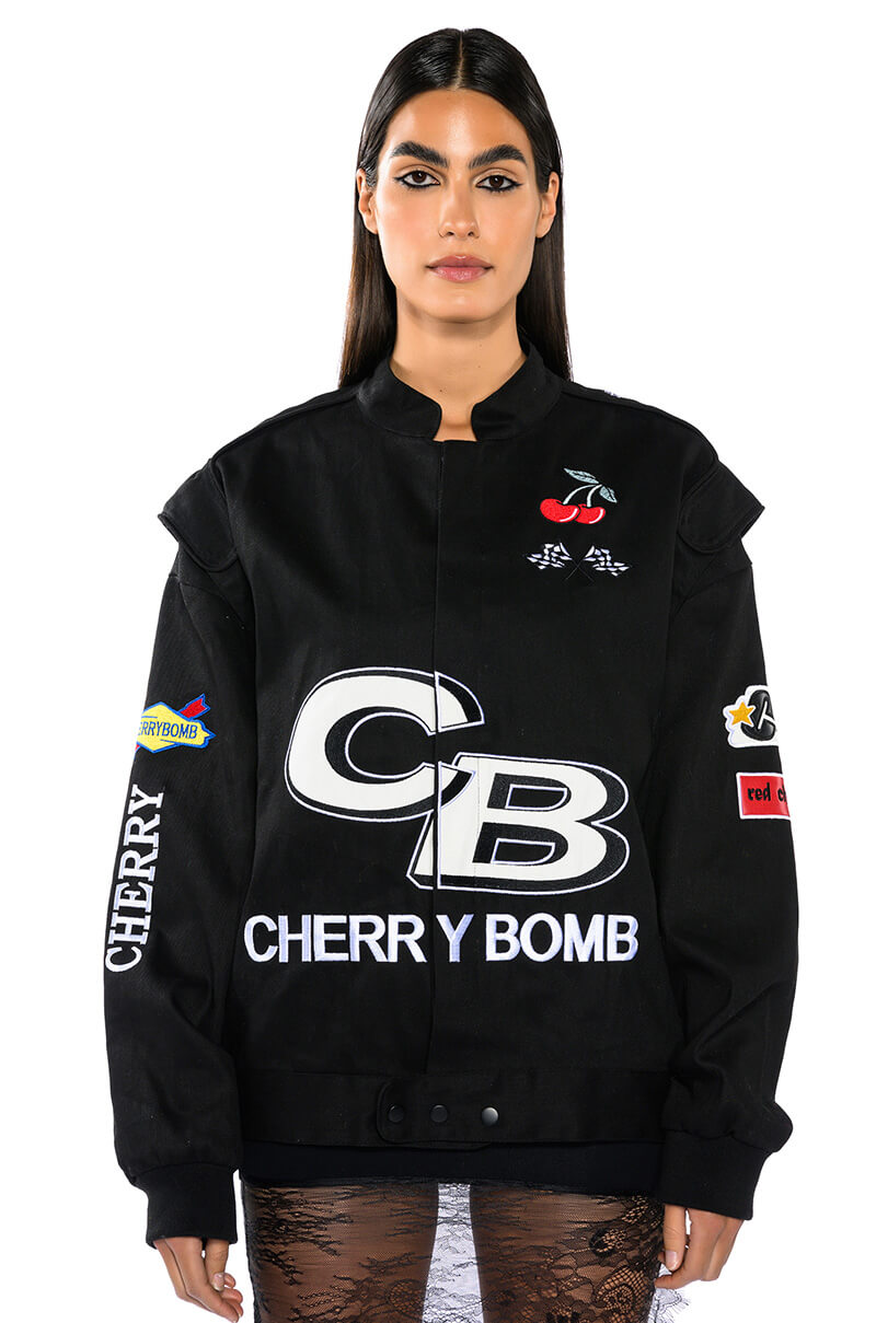 CHERRY BOMB OVERSIZED RACER BOMBER