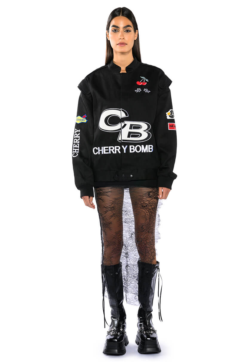 CHERRY BOMB OVERSIZED RACER BOMBER