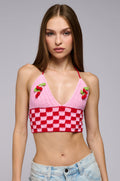 CHERRY GIRL CROCHET TANK