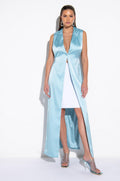 CHER SATIN LONG SIDE TIE VEST