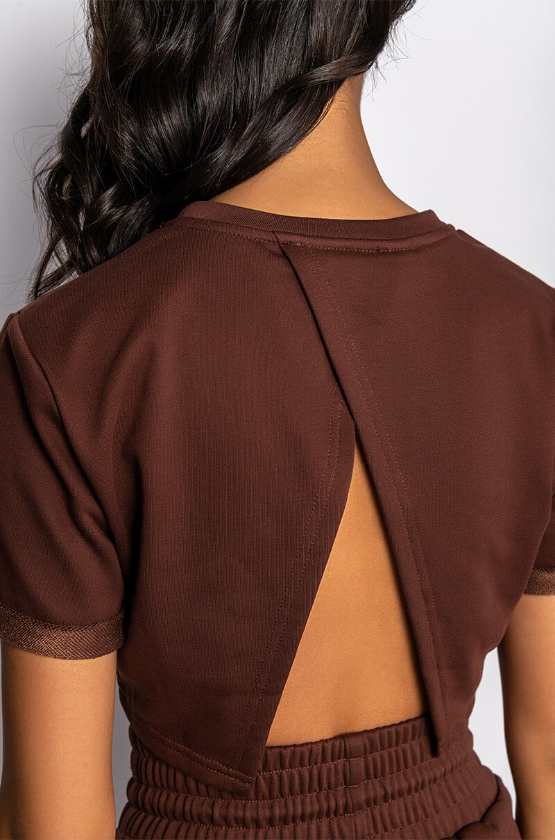 CICI CROPPED OPEN BACK TSHIRT