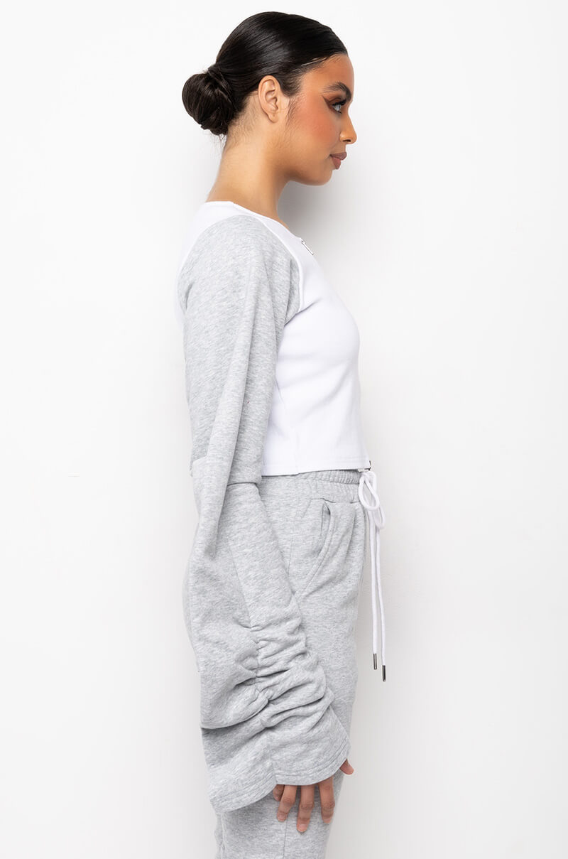 CITY CHIC CONTRAST SLEEVE SWEATSHIRT