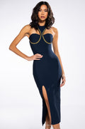 CLASSY BITCH LOOKS BANDAGE MIDI DRESS