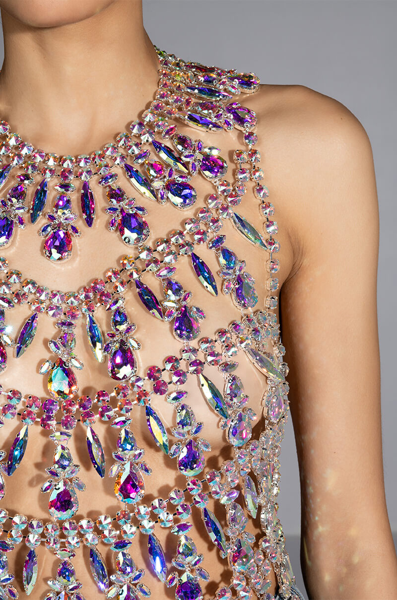 CLINK CLINK RHINESTONE HALTER