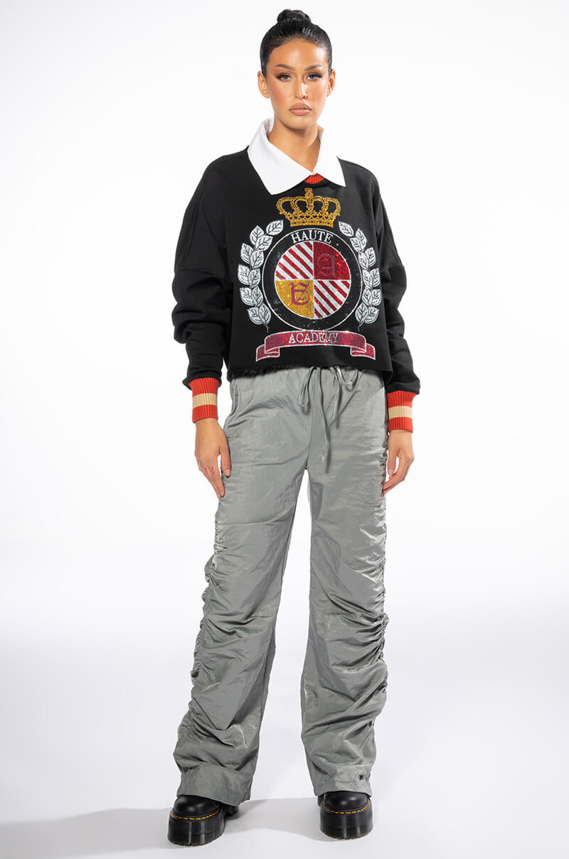 COLLEGIATE HAUTE ACADEMY COLLARED SWEATSHIRT