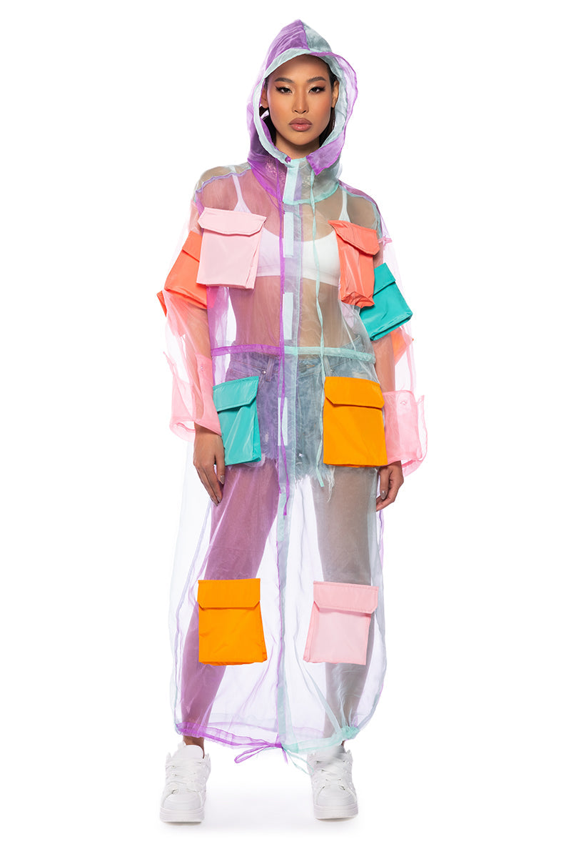 COLOR BLOCK POCKET DUSTER