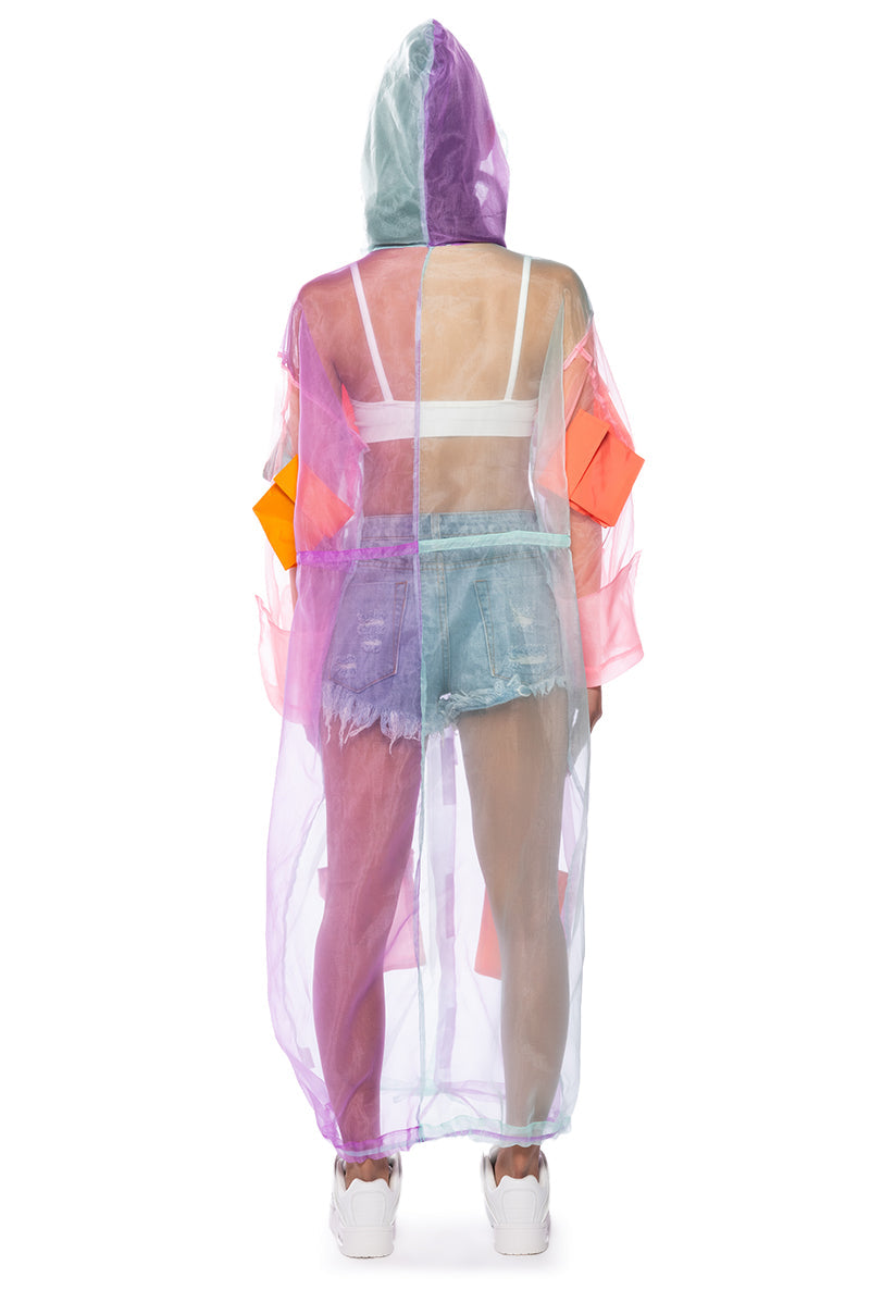 COLOR BLOCK POCKET DUSTER
