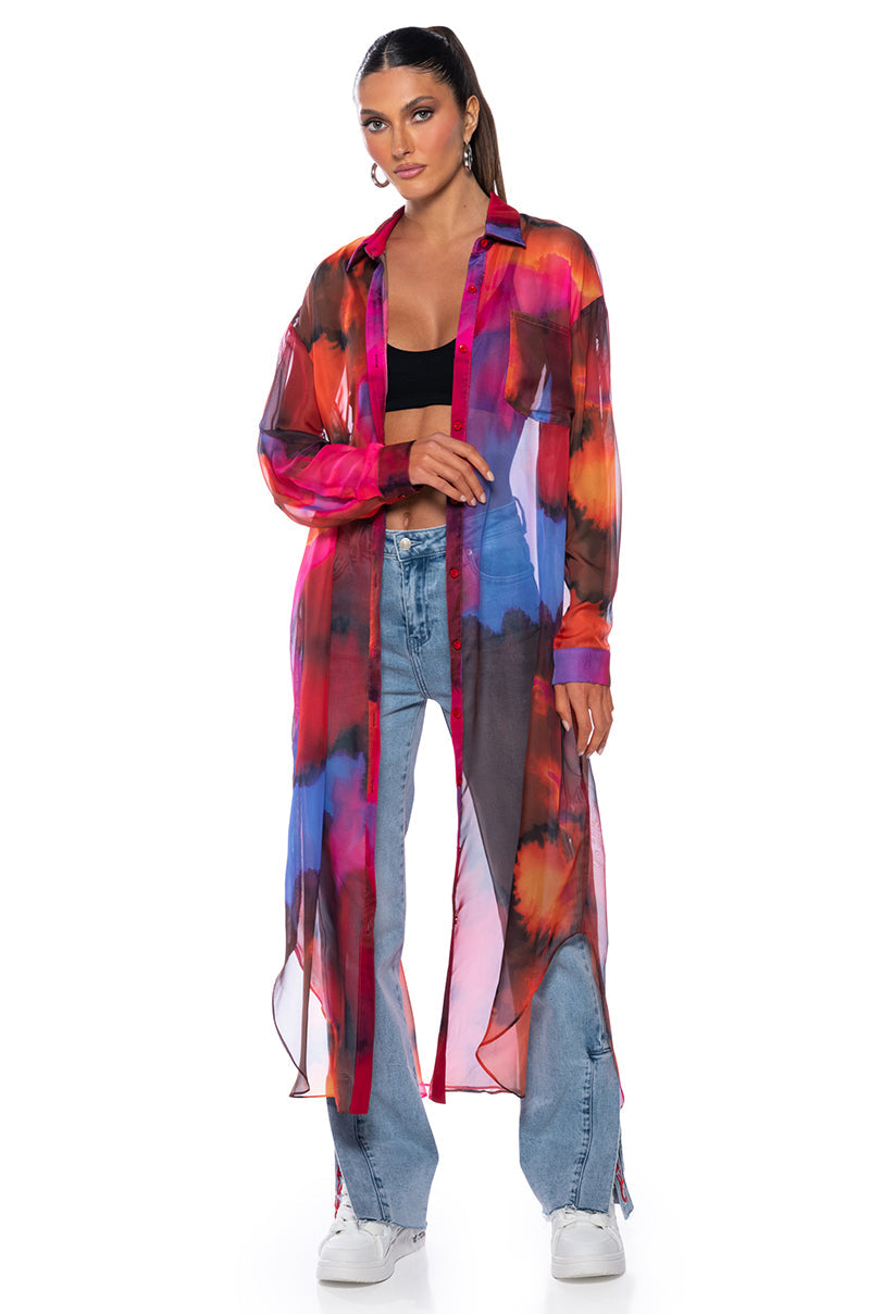 COLOR ME IN PRINTED DUSTER