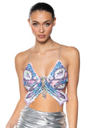 CONNIE EMBELLISHED BUTTERFLY TOP