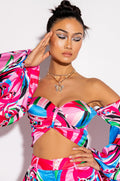 LENNON BLOUSON SLEEVE BUSTIER BLOUSE