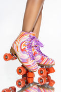 COSMIC SKATES SWIRL PRINT ROLLER SKATES