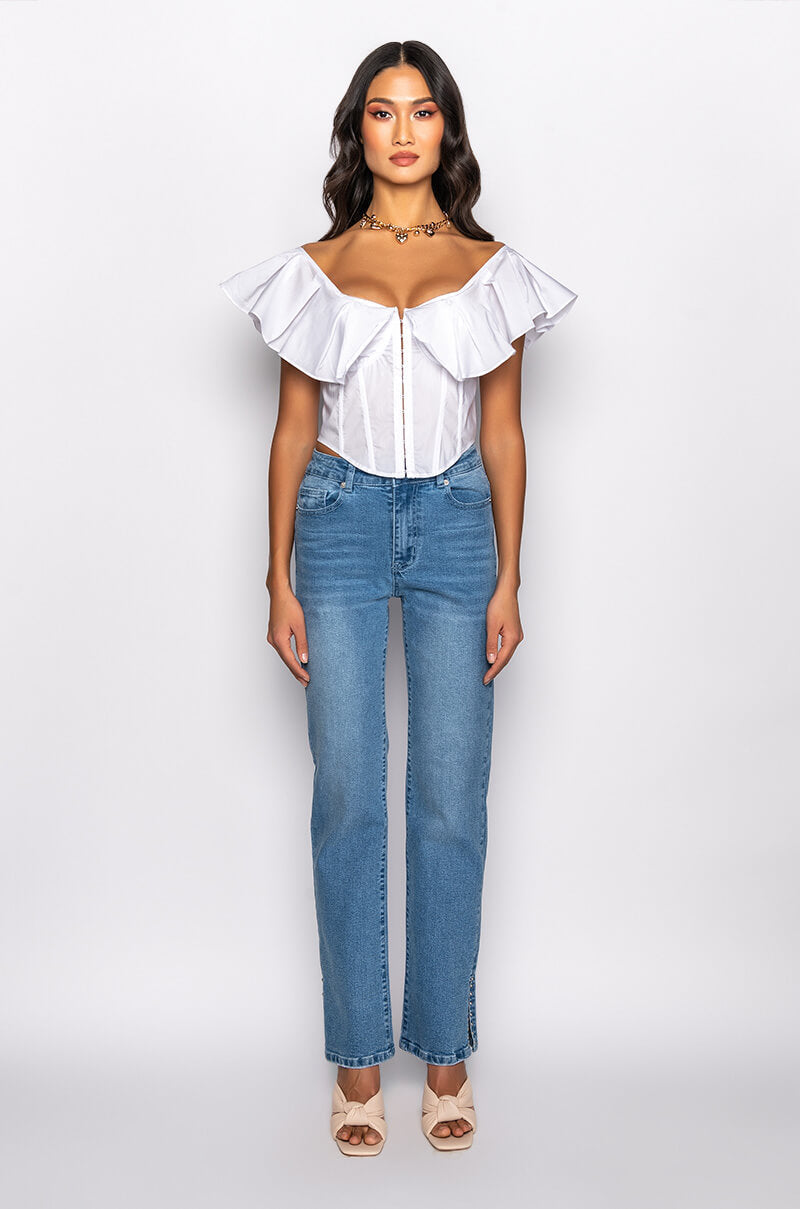 JULIETTE OFF THE SHOULDER BLOUSE WITH CORSET DETAIL