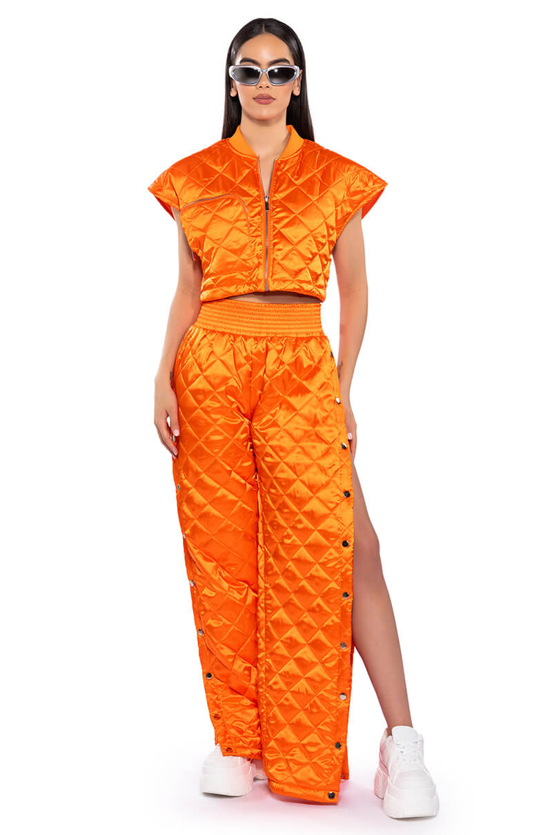 ARYA QUILTED SATIN BREAKAWAY JOGGER