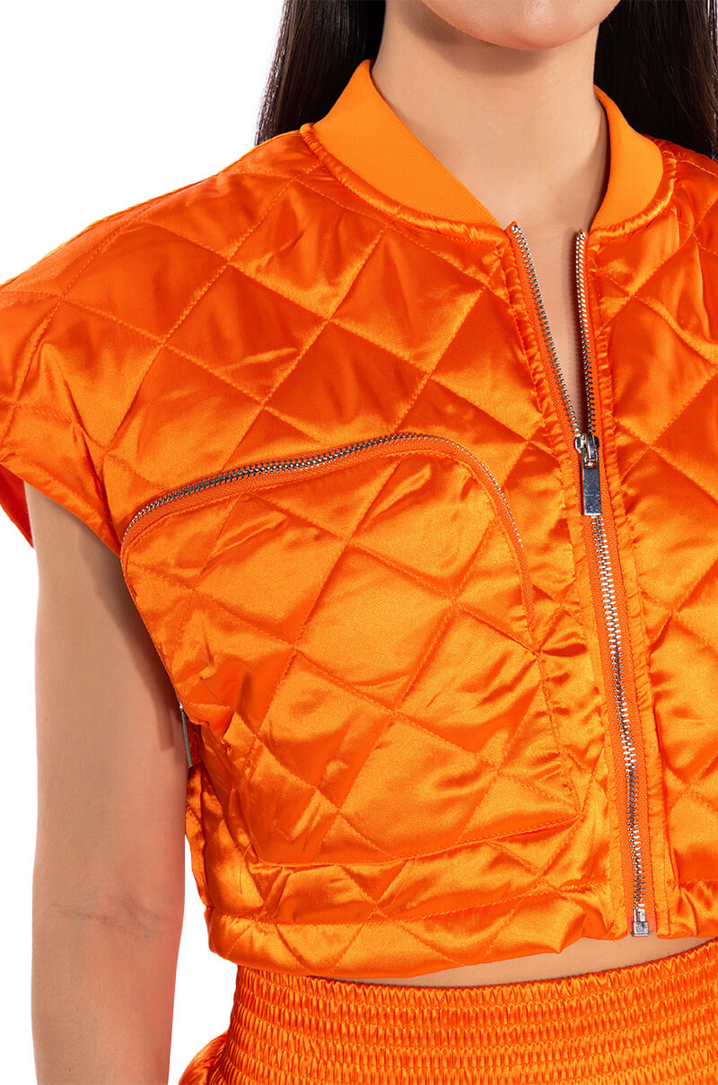 ARYA QUILTED SATIN VEST