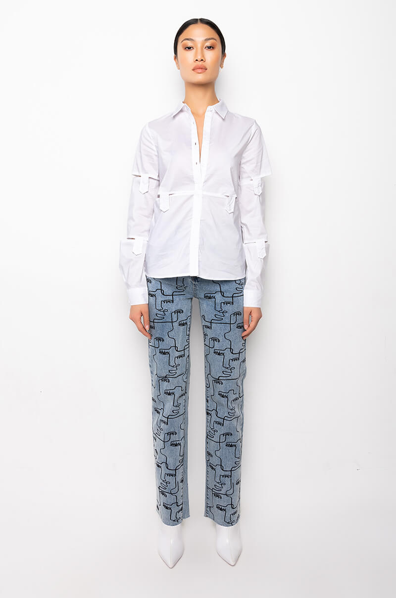 LUCY DECONSTRUCTED BUTTON DOWN BLOUSE