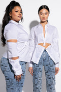 LUCY DECONSTRUCTED BUTTON DOWN BLOUSE