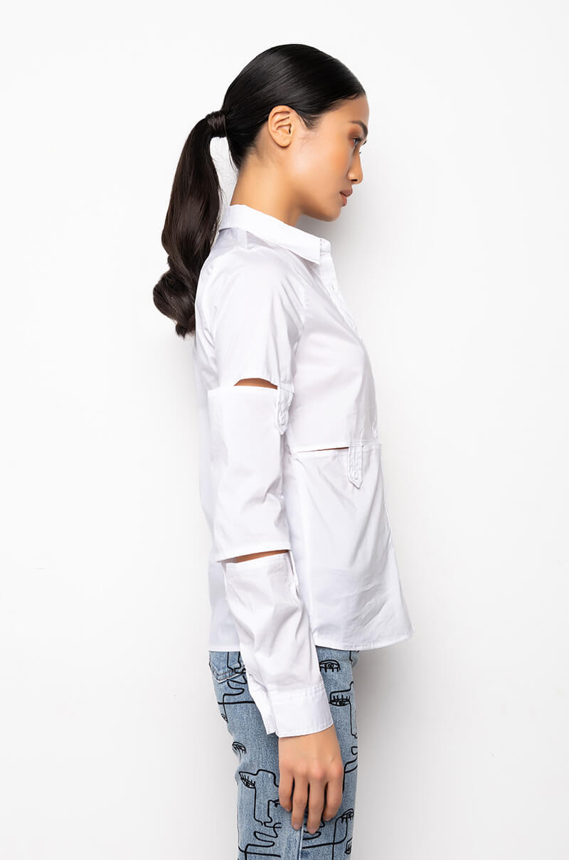 LUCY DECONSTRUCTED BUTTON DOWN BLOUSE