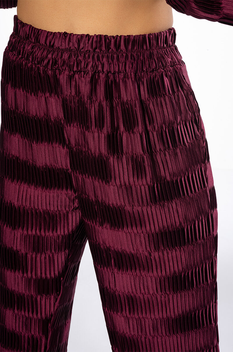 CRINKLE SATIN PALAZZO PANT