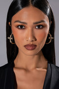 CROSS MY HEART EMBELLISHED HOOPS