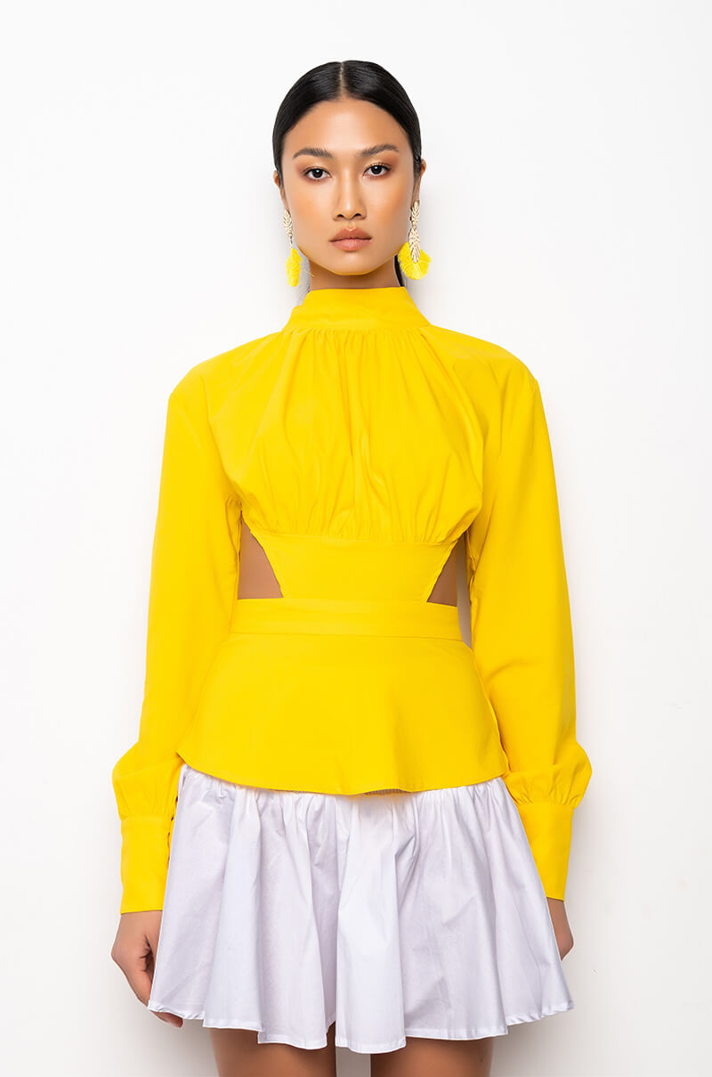 DAISY OPEN BACK LONG SLEEVE BLOUSE