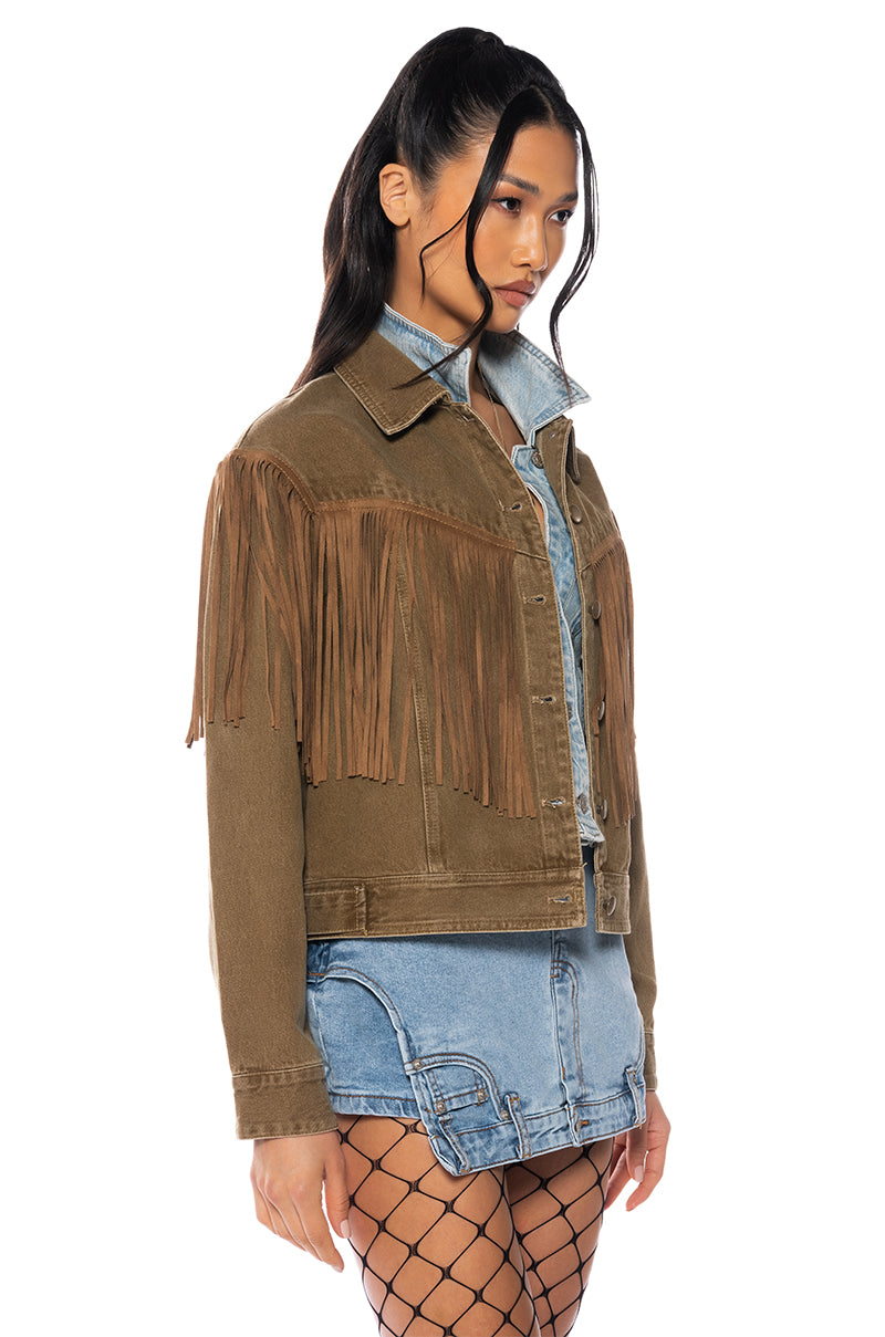 DANI FRINGE DENIM JACKET