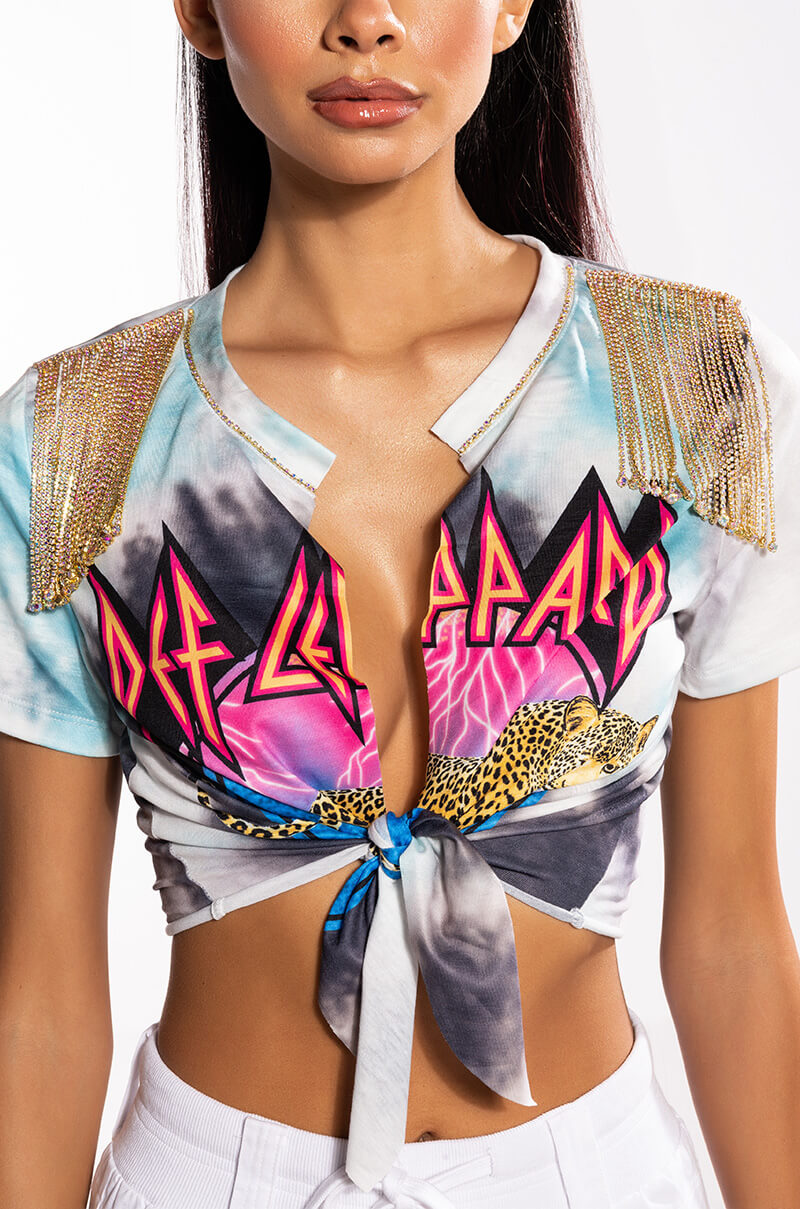 DEF LEPPARD FRONT TIE TSHIRT