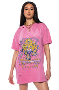 DEF LEPPARD MINERAL WASHED DRESS