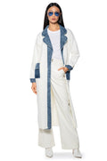 DENIM DUTY TIE FRONT CARDIGAN