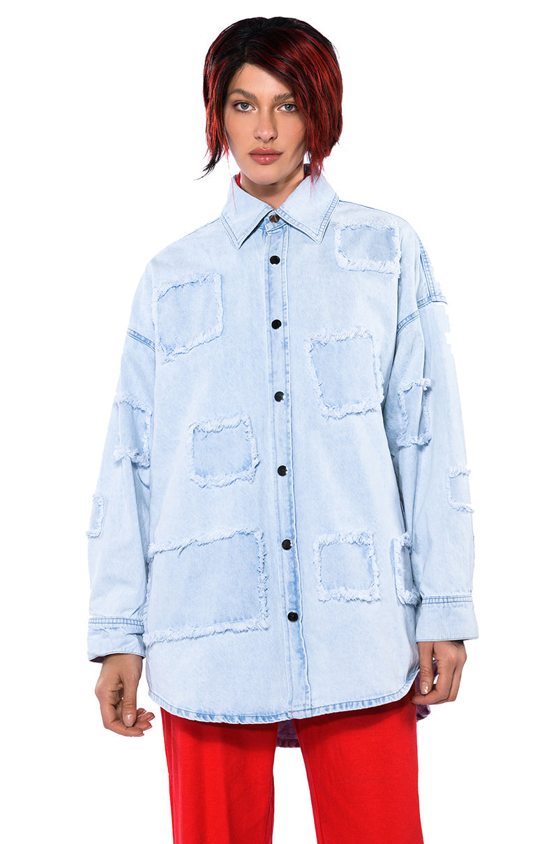 DENIM PATCH WORK JACKET