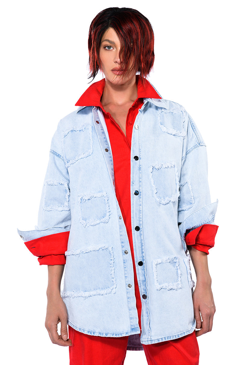 DENIM PATCH WORK JACKET