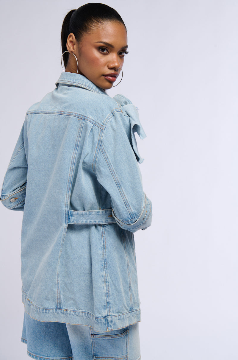 DENIM ROSETTE JACKET