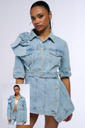 DENIM ROSETTE JACKET