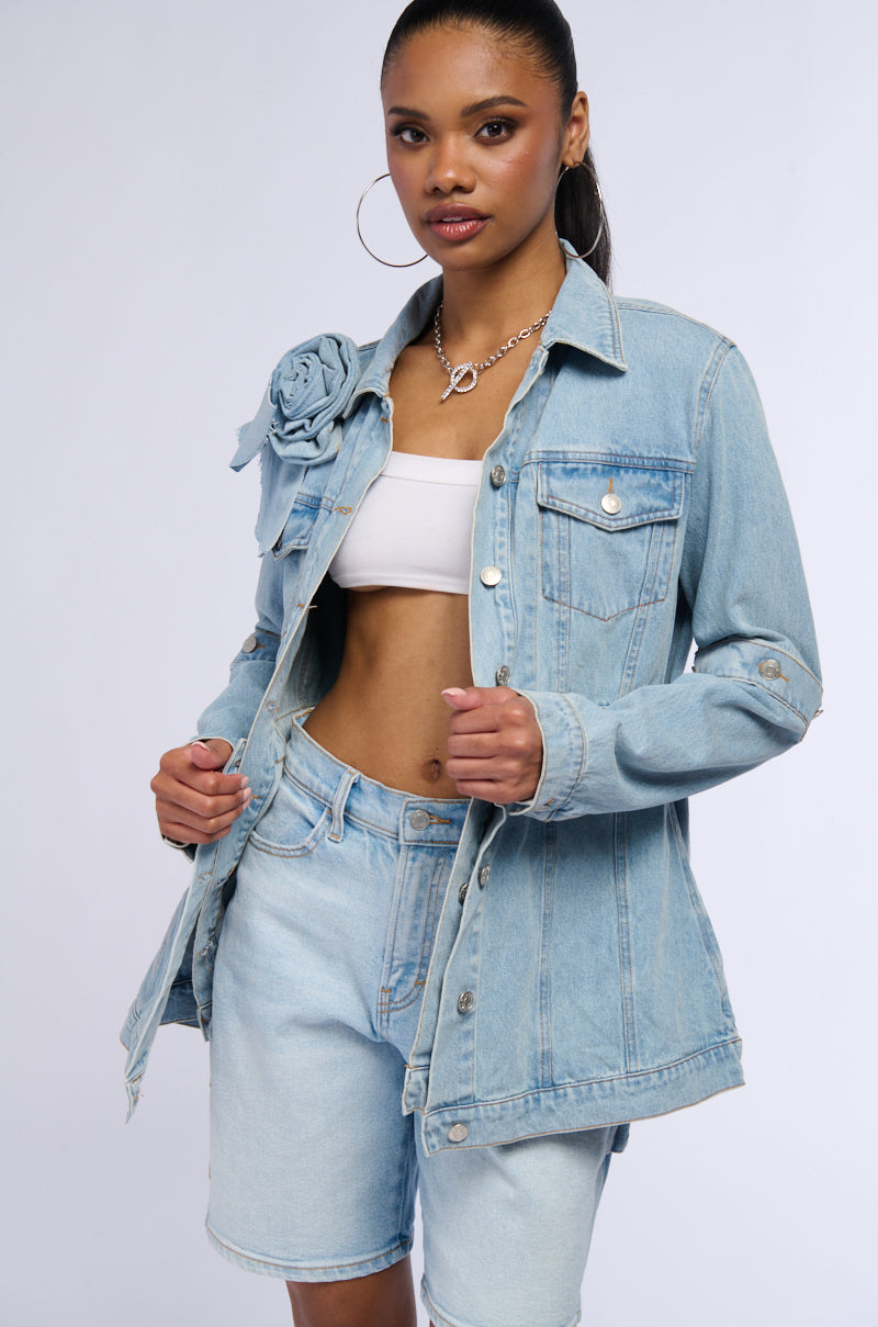 DENIM ROSETTE JACKET