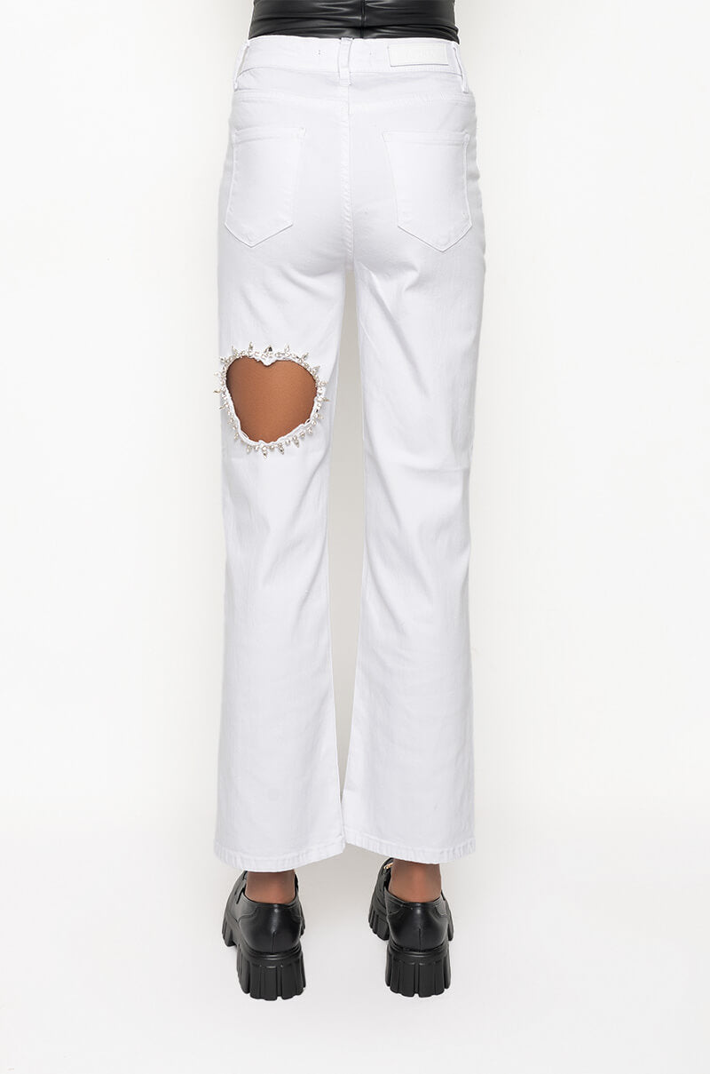 DIAMOND HEART WIDE LEG JEANS
