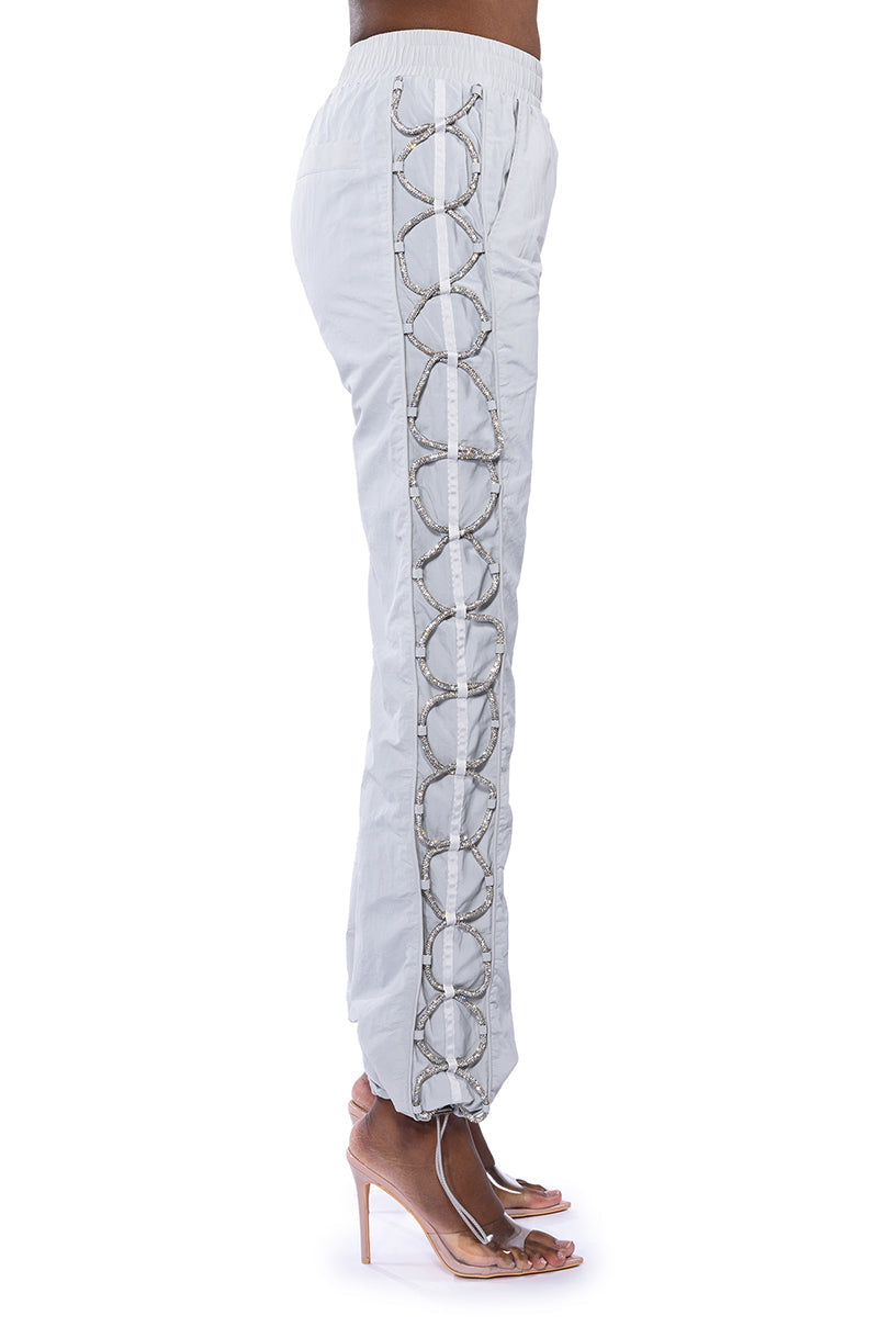 DIAMOND LACE UP TRACK PANT