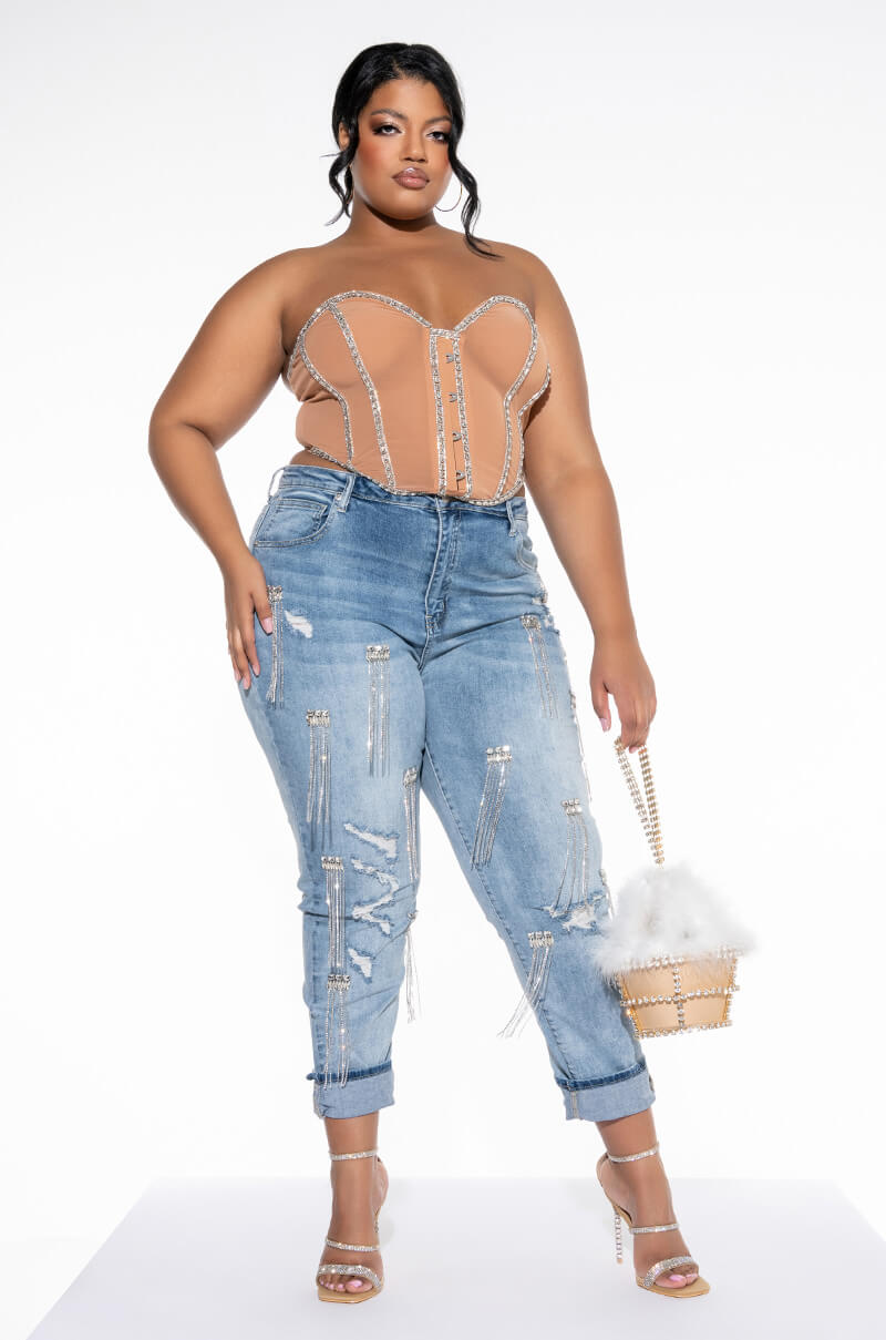 DIAMONDS STRAIGHT LEG JEANS