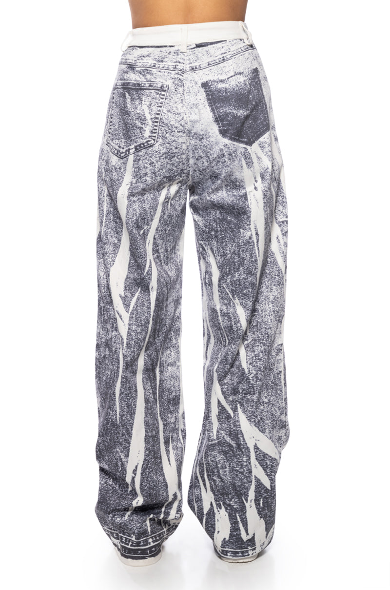 DIAMONTE FLARED DENIM DISTRESSED PANT