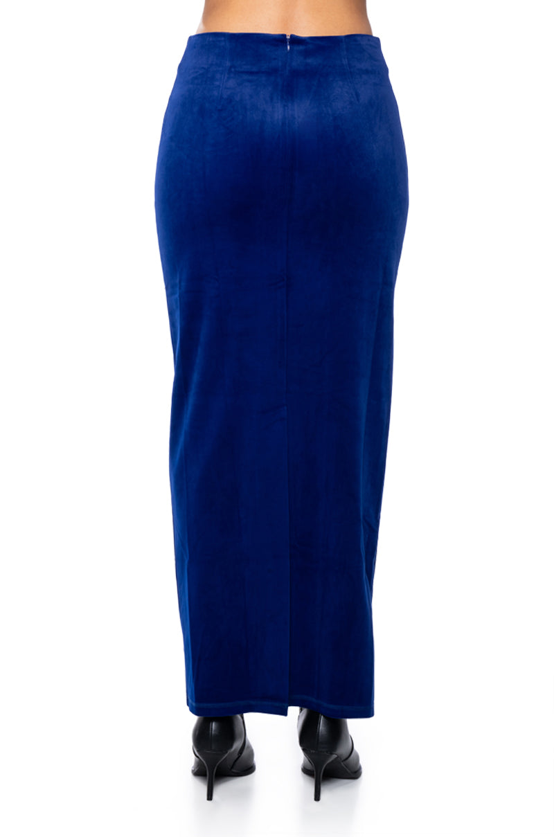 DO NO WRONG VELVET MAXI SKIRT
