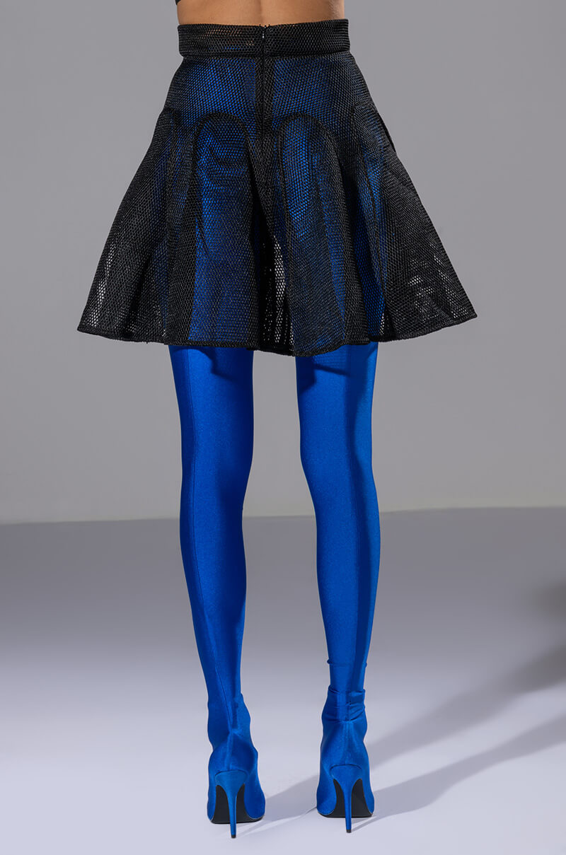 DON'T HATE THE PLAYER PLEATED MESH MINI SKIRT