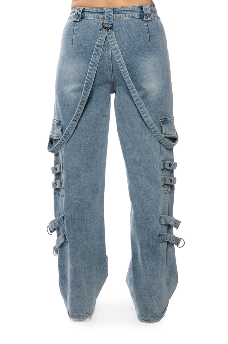 DON'T TAKE HIM BACK HIGH RISE WIDE LEG CARGO PANTS