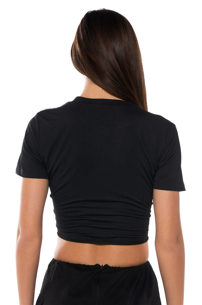 DOUBLE TAKE EMBELLISHED T SHIRT