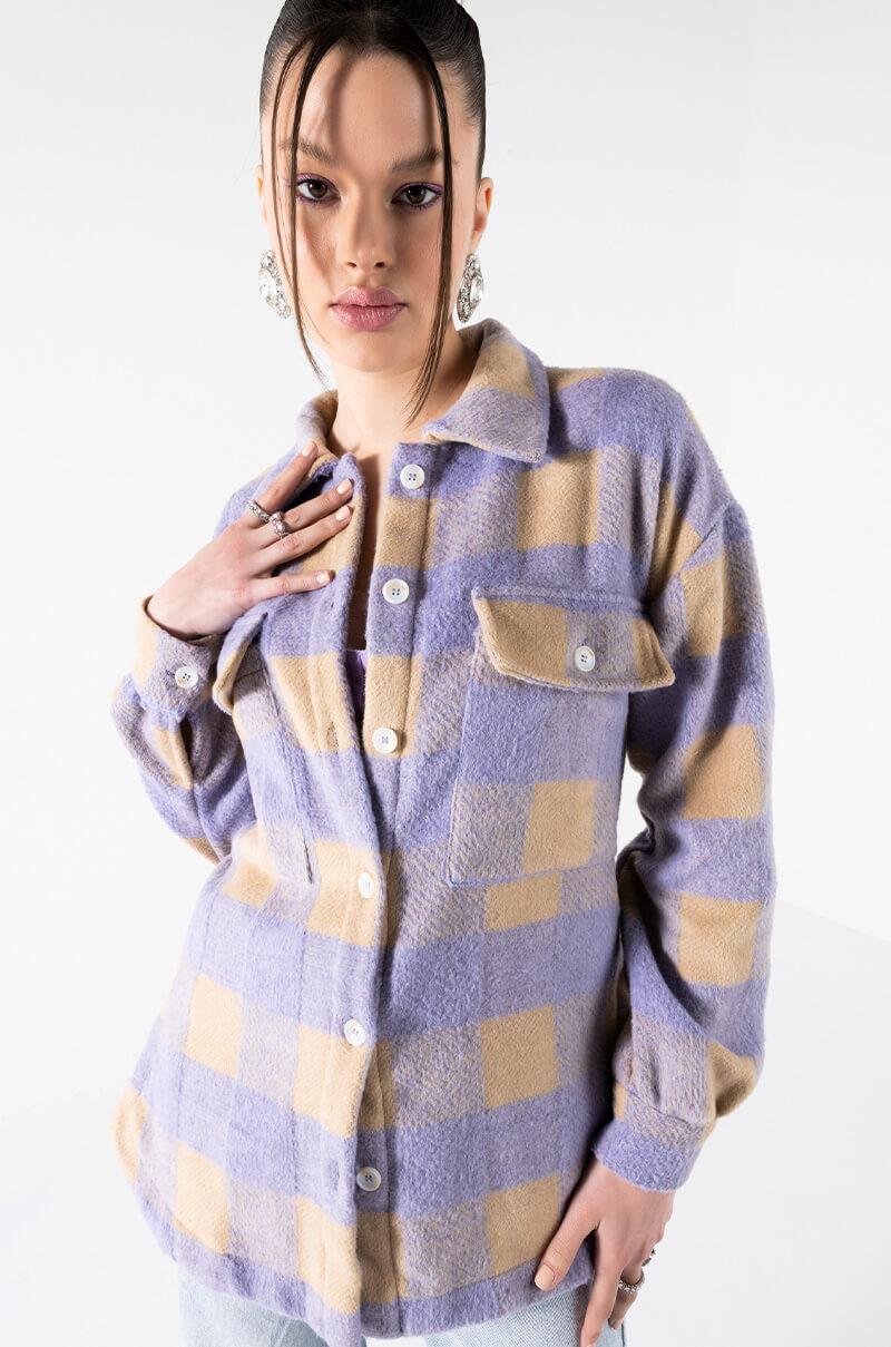 DOWN FOR YOU OVERSIZED FLANNEL