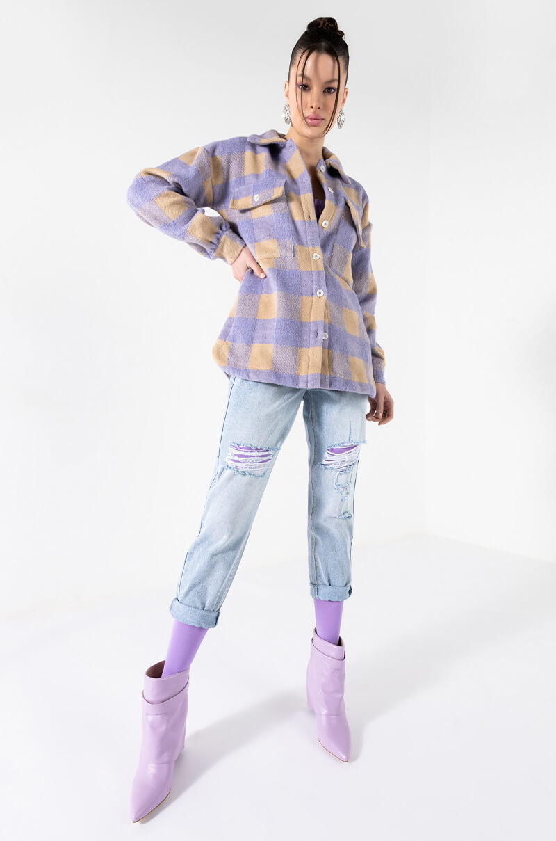 DOWN FOR YOU OVERSIZED FLANNEL