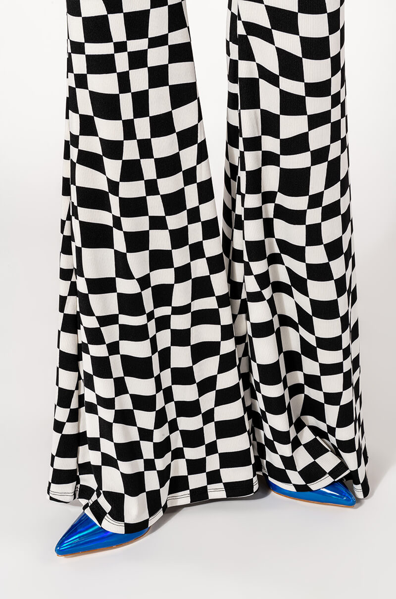 DOWN TO BUSINESS MESH FLARE PANT