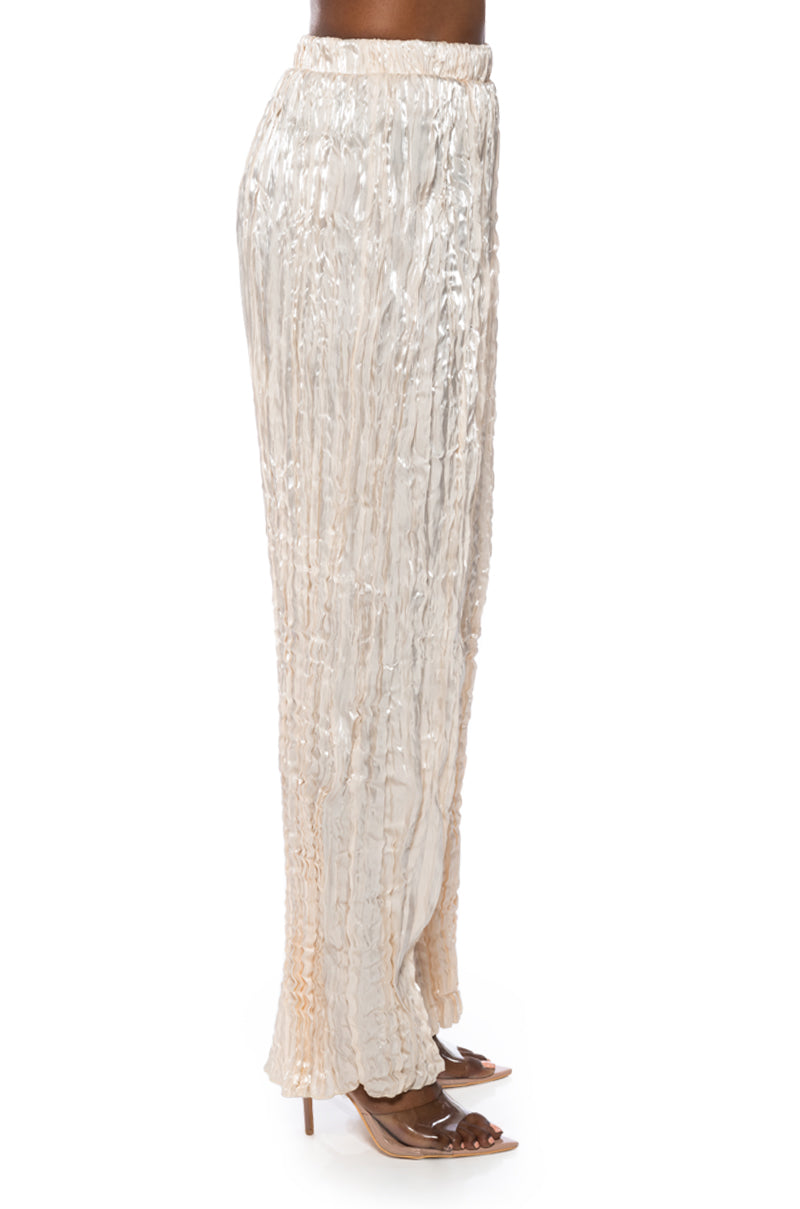 DREAM ABOUT YOU TEXTURED WIDE LEG PANT