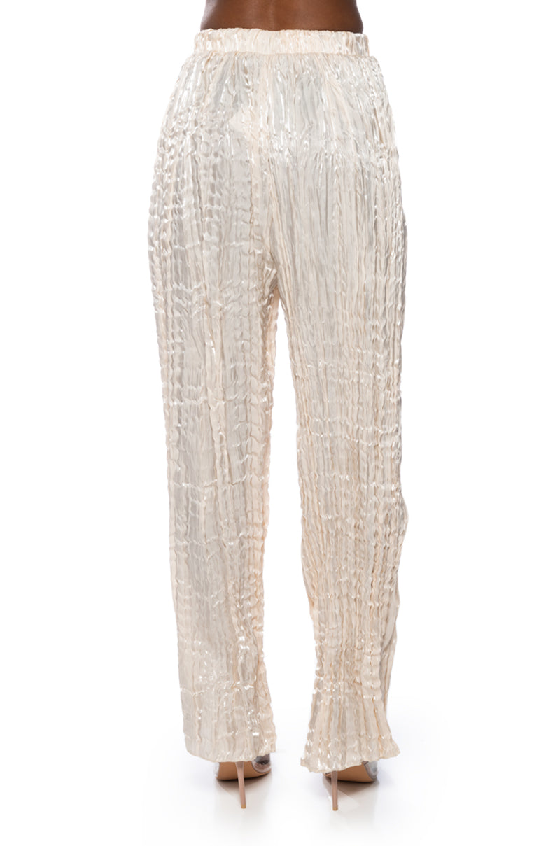 DREAM ABOUT YOU TEXTURED WIDE LEG PANT