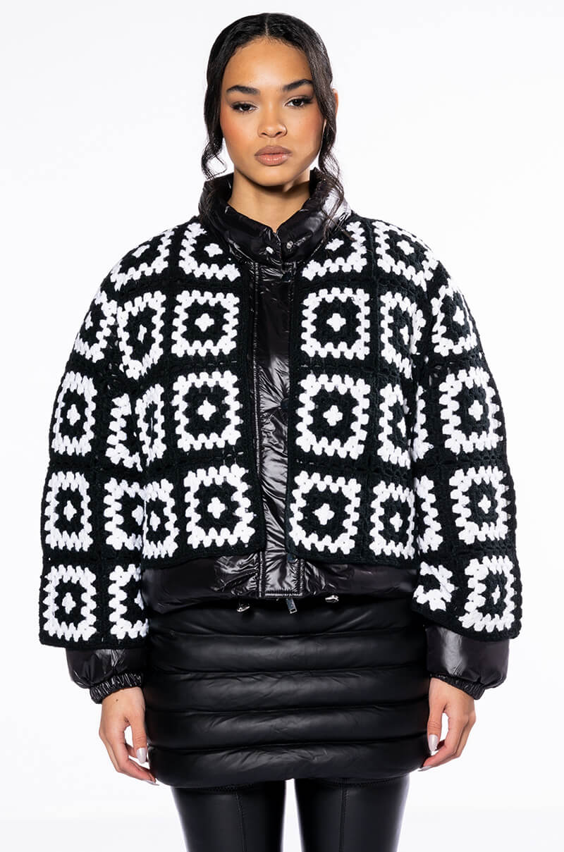 DREAMY HAND KNITTED CROCHET PUFFER