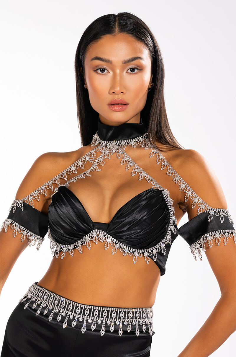 DRENCHED IN DIAMONDS SATIN PANT