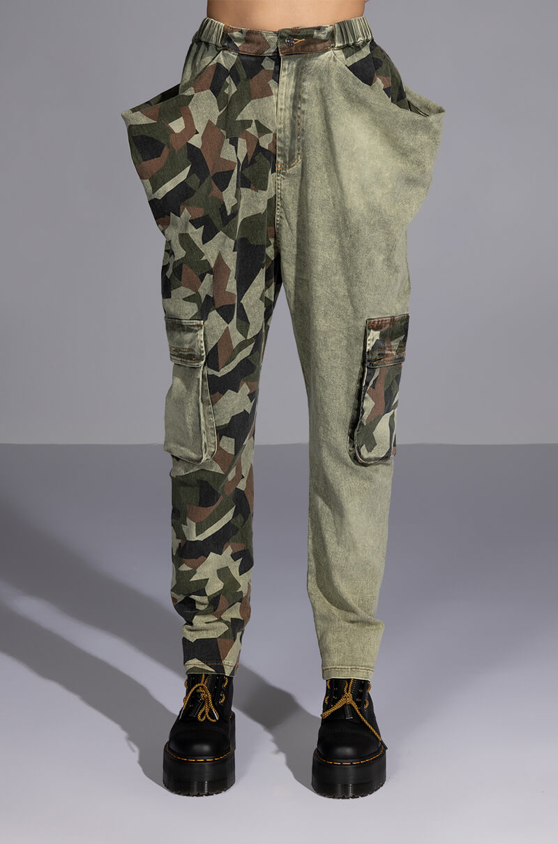 EASY ON ME CAMO COLORBLOCK PANTS