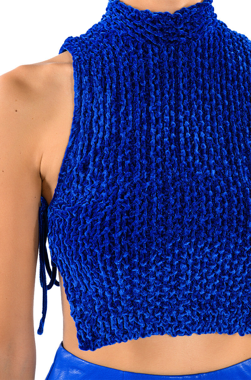 ECHO SMOCKED VELVET SLEEVELESS TOP